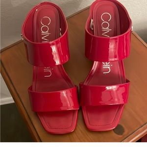 Calvin klein red sandal heels